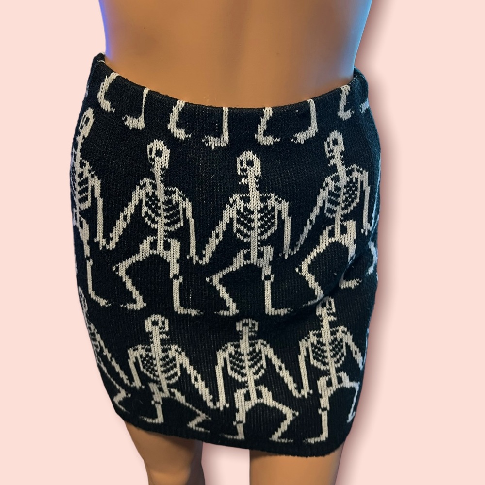 vintage 90s tripp skeleton knit skirt